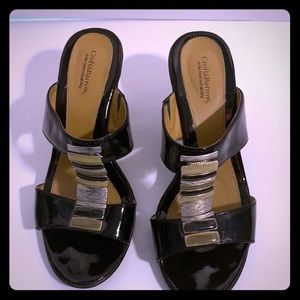Croft and Barrow heels with metal accents size 6